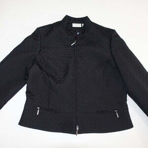 Liz Claiborne Women's Jacket Size 16 Petite Long Sleeves Black 100% Polyester